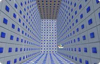 Inside the Echo Tiles cube environment